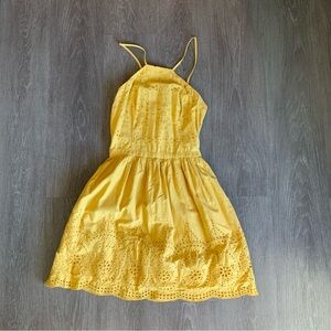 Abercrombie & Fitch Halter Neck Smocked Eyelet Dress with Pockets